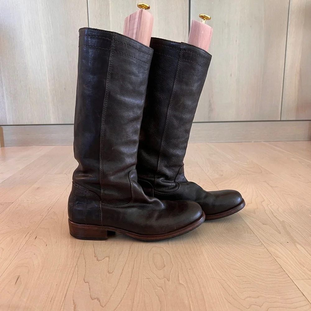 Fiorentini + Baker Tall Leather Over-the-Knee Boots in Dark Brown